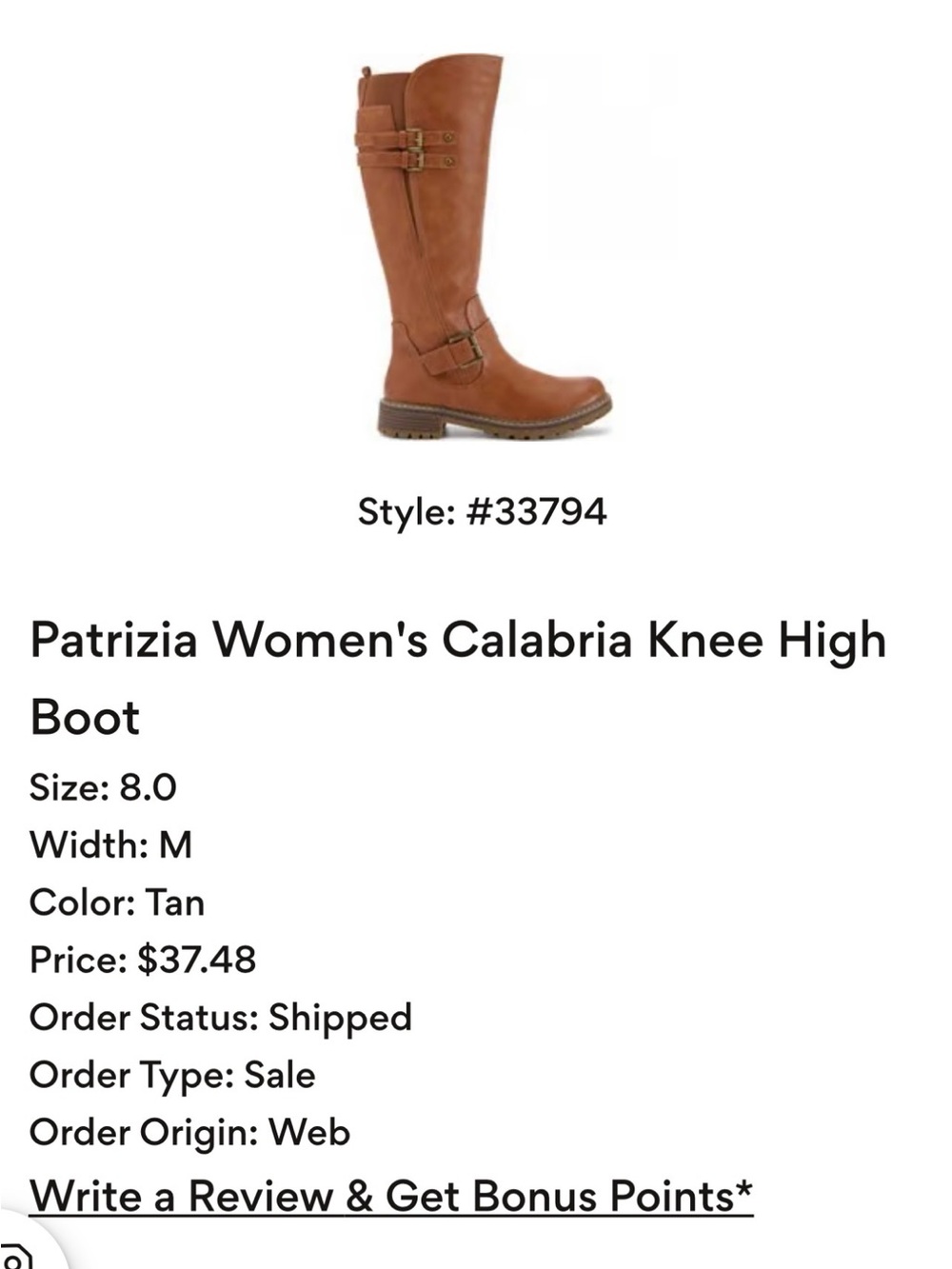 Patrizia Calabria Knee-High Moto Boot - Tan